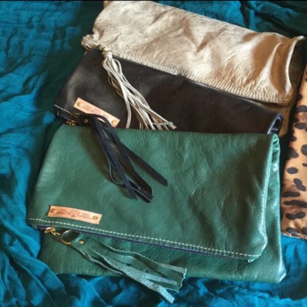 Handmade ❤️Artisan Leather Fold Over Clutch